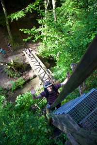 8 m steile Treppe an den Schleifenbach Wasserfllen