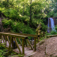 Schleifenbach Wasserfall am Beginn der zweiten Etappe